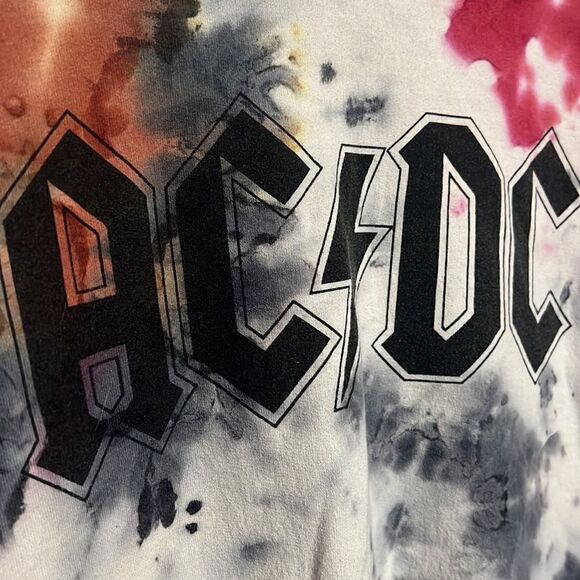 🔥🔥 Vintage AC/DC Tie-Dye Crewneck Sweatshirt - PERFECT No Flaws- Men Sz Sm - Picture 4 of 8